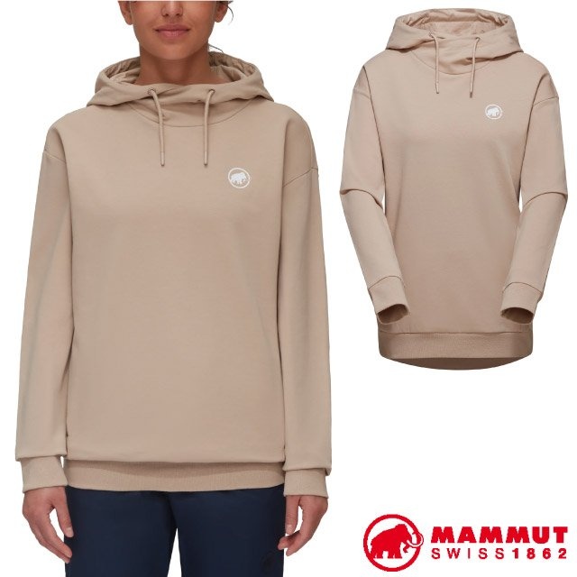 【MAMMUT 長毛象】女 Original 輕量有機棉透氣保暖連帽長袖T恤/1014-05330-7517 薩凡納褐✿30E010